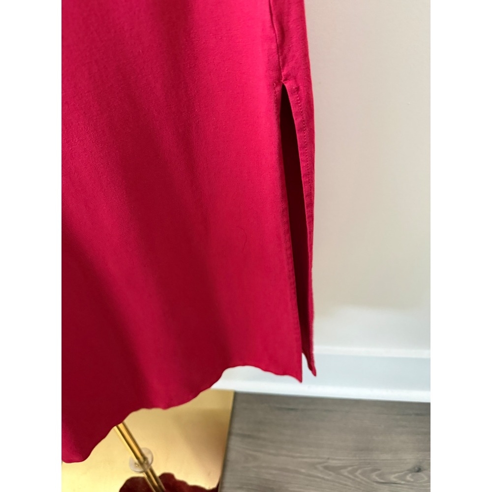 J. Jill Wearever Red Jersey Knit Maxi Dress Short Sleeve Empire Waist Womens M - Picture 5 of 11